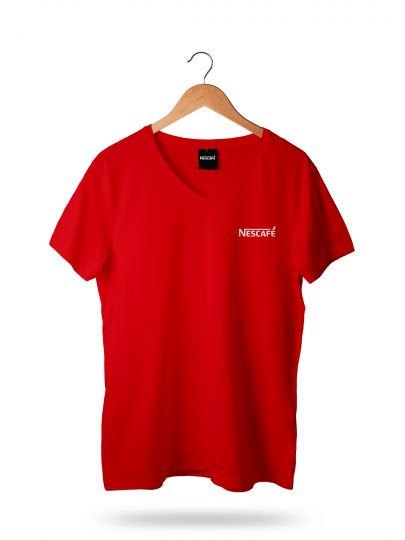 Nescafe Baskılı V Yaka T-Shirt